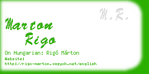 marton rigo business card