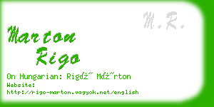 marton rigo business card